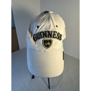 Official Guinness Hat Embroidered Logo Adjustable Strapback Ivory White OSFM